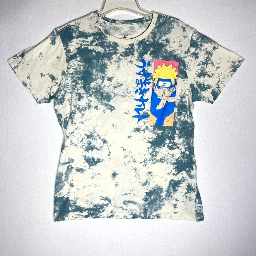 Naruto Shippuden Collection Naruto Uzumaki Tie Dye Blue‎ T Shirt Men Size M
